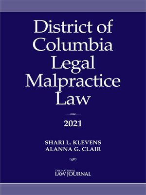 cover image of District of Columbia Legal Malpractice Law